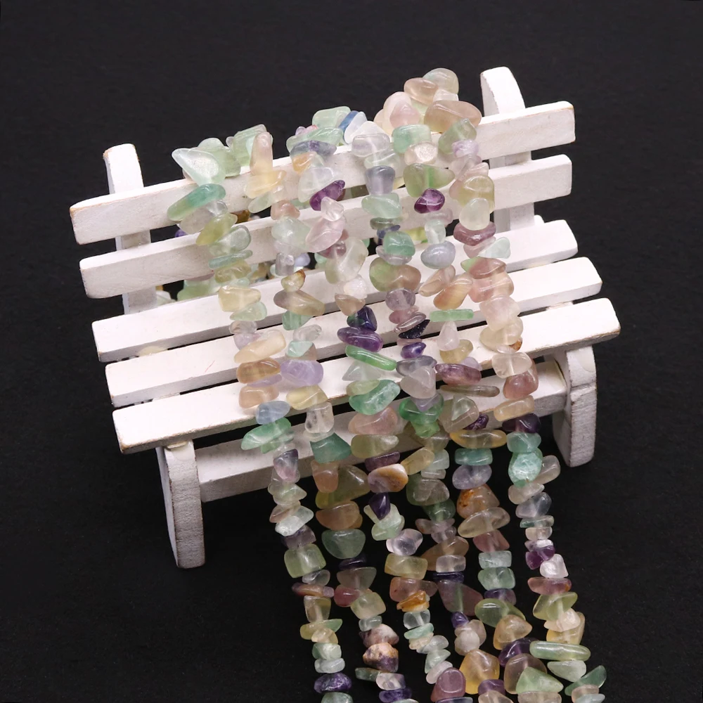 Natural Colorful Fluorite Chip Gravel Beads Irregular Semi-precious Stone Handmade Creative Necklace Bracelet Accessory 1 Strand