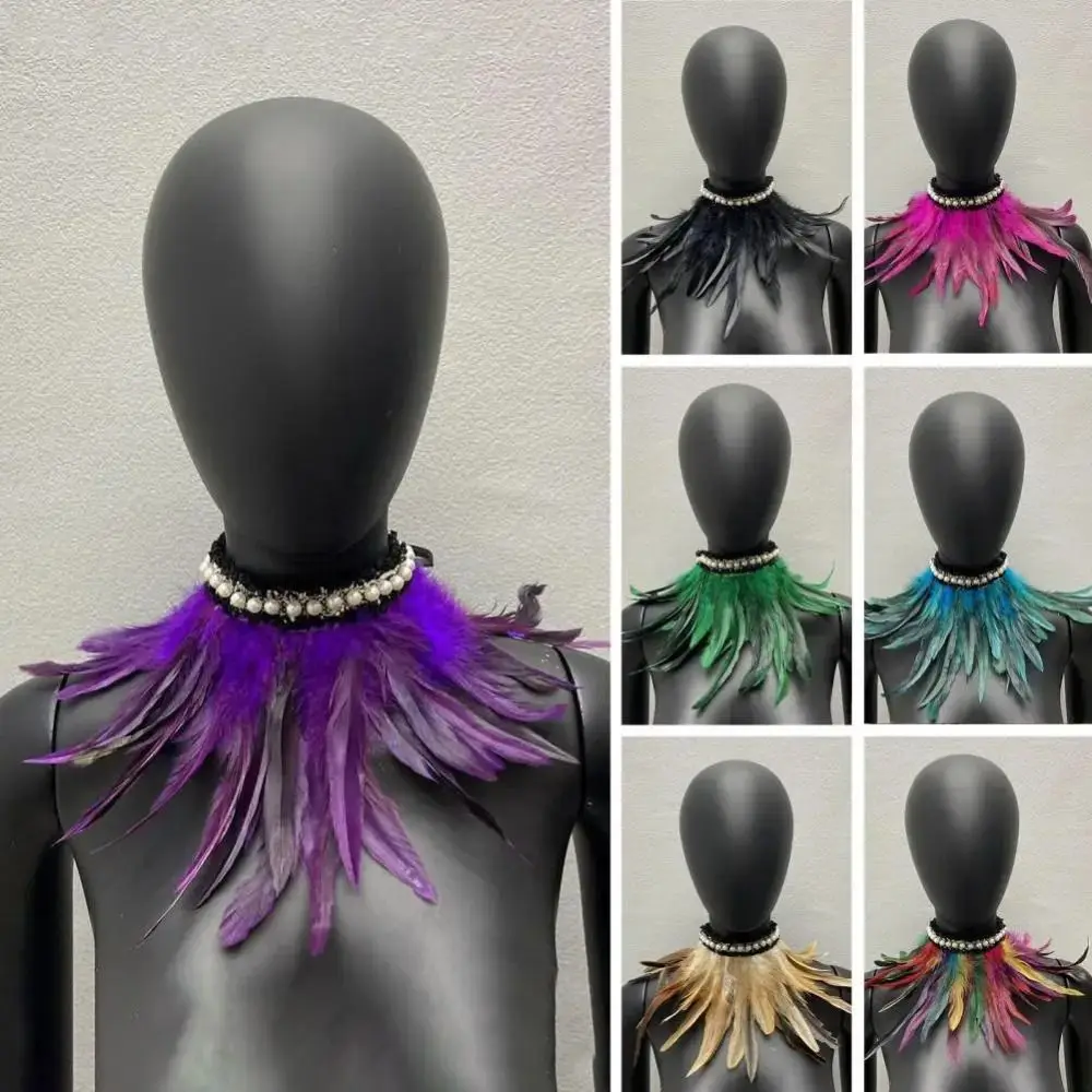 

New Adjustable Faux Feather Scarf Lace-up Retro Faux Feather Collar Costume Accessories Cosplay
