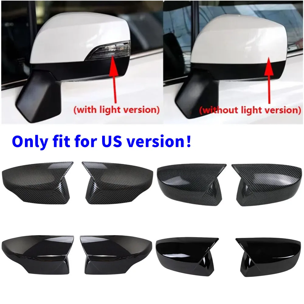 2PCS For Subaru Outback Crosstrek 2015-2017 WRX 2015-2020 US Version Rearview Side Mirror Cover Wing Cap Exterior Door View Trim