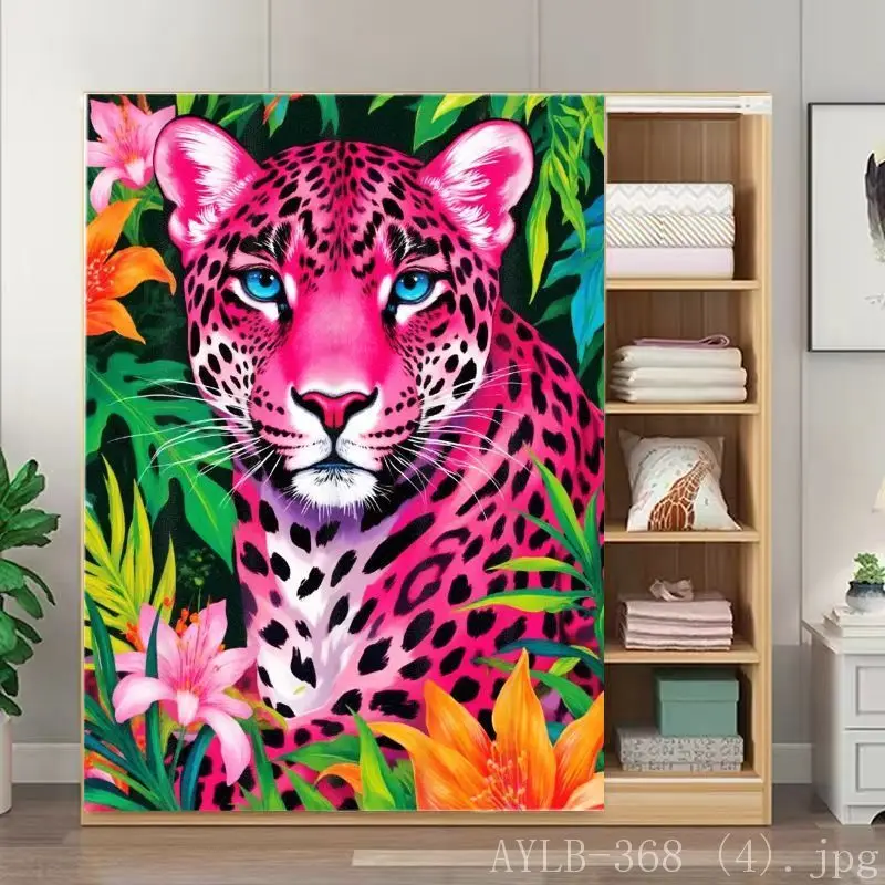 VIKAMA Creative Leopard Noren Door Curtain Jungle Japanese Style Wardrobe Closet Organizer Partition Room Divider Decor