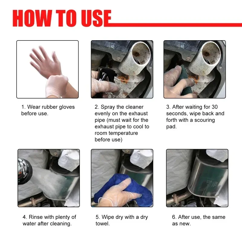 JIEYU Car Exhaust Pipe Cleaning KitCar Motorcycle MaintenanceMulti-Purpose Metal Pipe Dusting Spray Rust RemoverCar Accessories