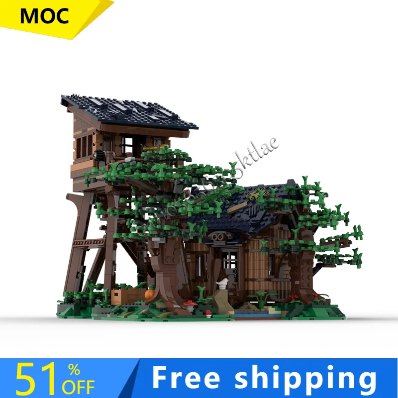 1948PCS Personalizzato MOC Architettura Medievale Foresta Lookout Modello di Costruzione FAI DA TE Blocco Innovativo Mattoni di Montaggio Giocattolo Regalo di Festa