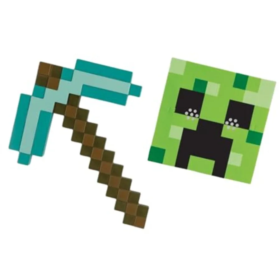 

Pickaxe and Mask Costume Set, Official Costume Accories for,One Size