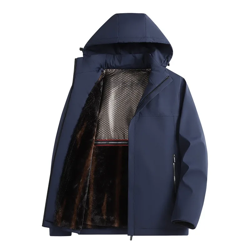 

Men's Graphene Winter Fleece-Lined Thickened Jacket | Detachable Hood | Long-Lasting Heat Locking Tech Business Warm Cotton Coat