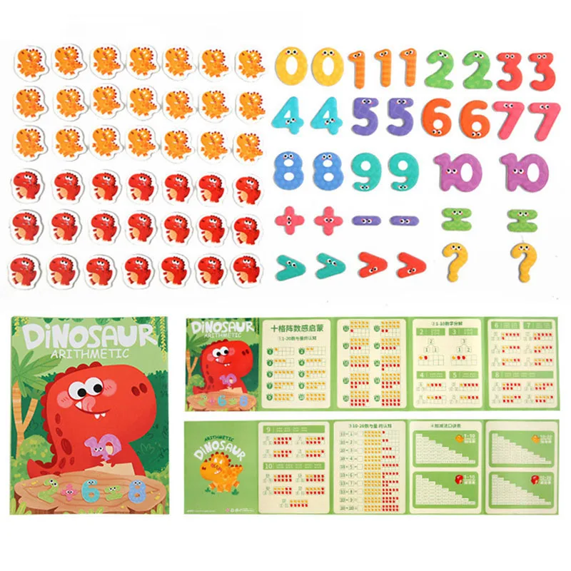 Montessori Houten Wiskunde Tellen Spel Magnetische Stickers Digitale Decompositie Rekenkundige Puzzel Kinderen Vroeg Leren Onderwijs Speelgoed