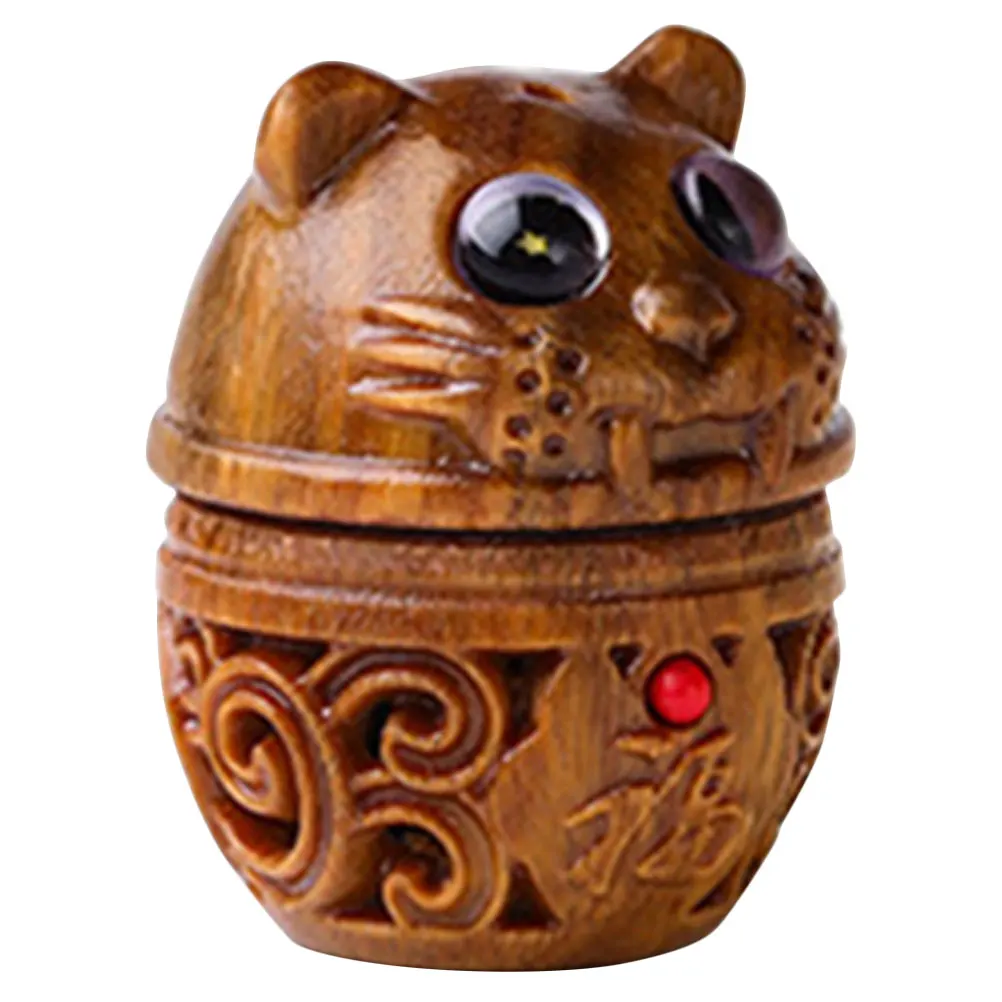 

Wooden Tiger Pendant Vintage Car Decor Keychain DIY Crafts Aroma Beads Container Necklace Bracelet Wooden Tiger Charm Hanging