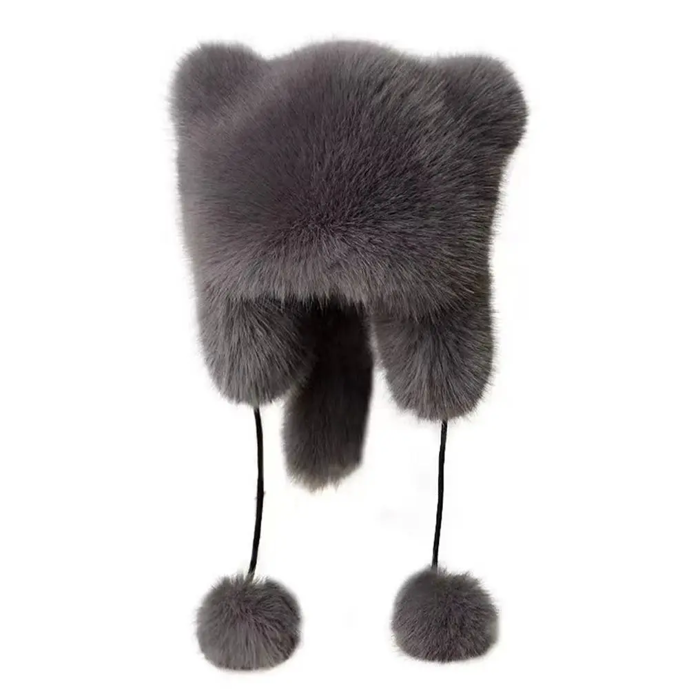 Chapeau en peluche coupe-vent polyvalent unisexe, protection des oreilles, casquettes de raton laveur de luxe, chapeau Big Bear, UNIS issement de la chaleur
