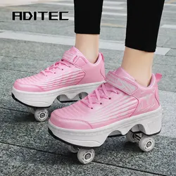 Fabric roller skates Girls casual Morphed Parkour roller skates running shoes for adults and children