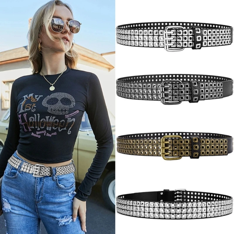 Gothic Waist Belt Pu Vintage Belt Waistband for Daily Dress Jeans Coat Decor M6CD