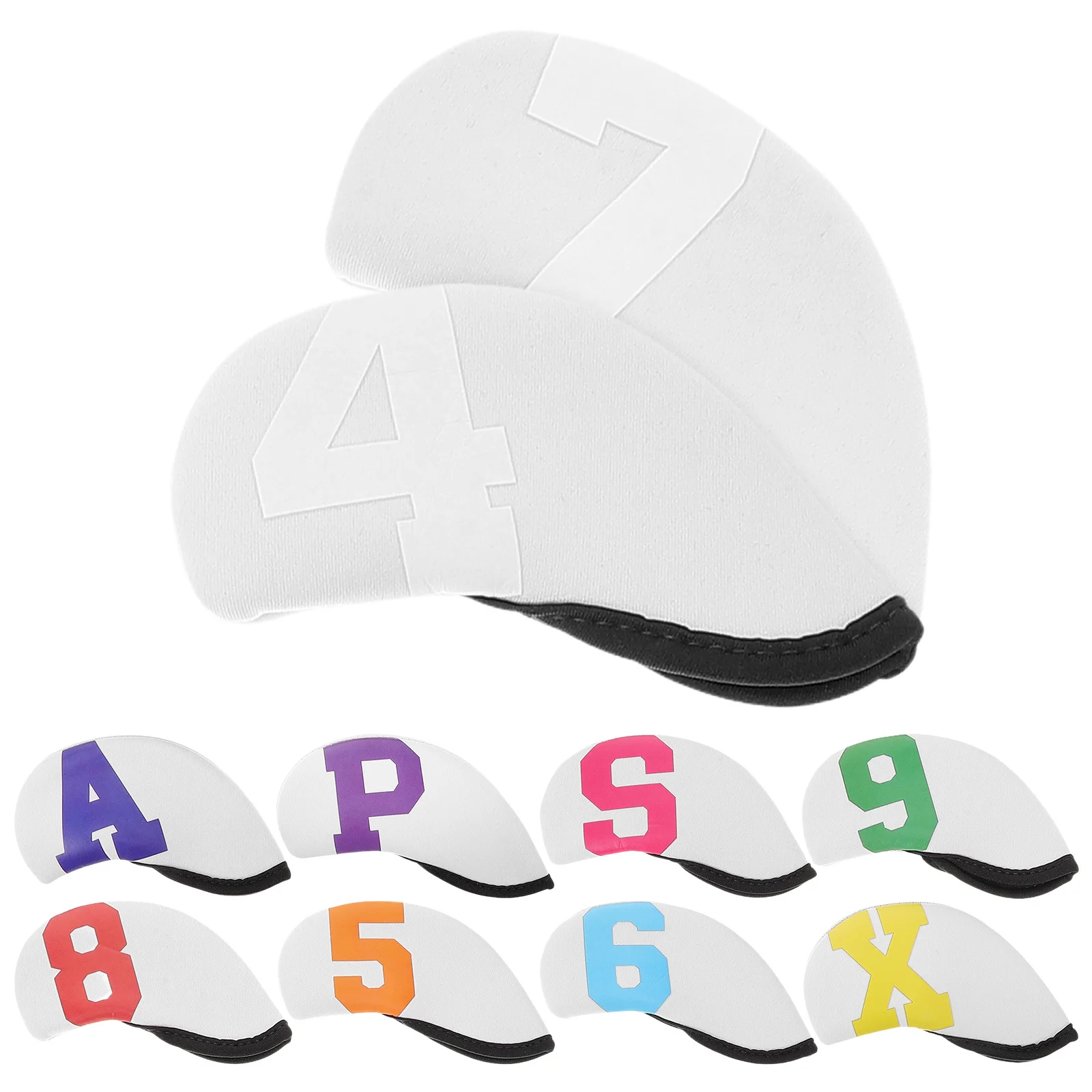 

10Pcs Golf Iron Head Covers Universal Fit Neoprene Club Protectors Numbered Design Shockproof Wear Resistant Ideal for Outdoor