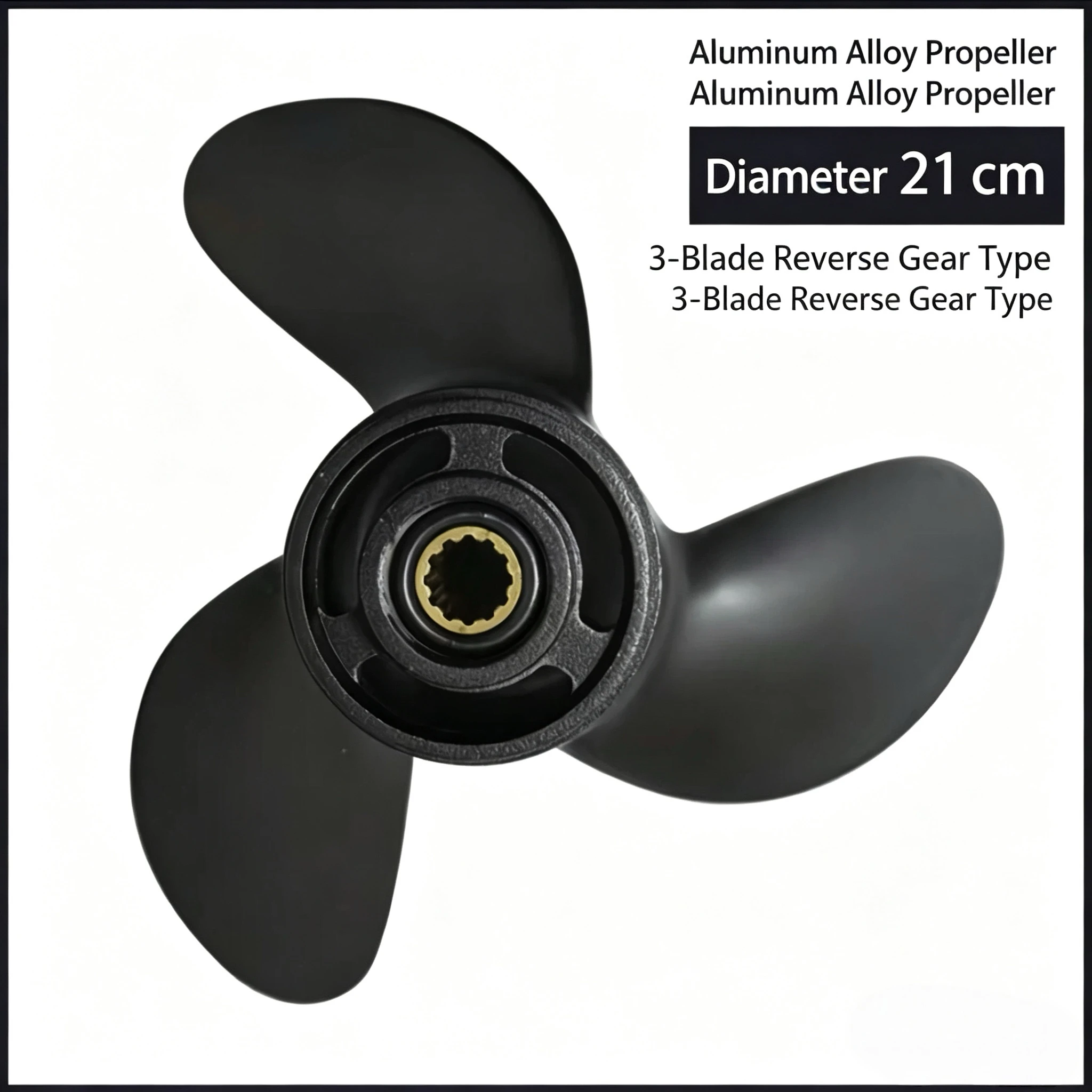 ALUMINUM 3-BLADE BOAT PROPELLER FOR ZONGSHEN 7.5HP 9HP OUTBOARD MOTOR MARINE THRUSTER