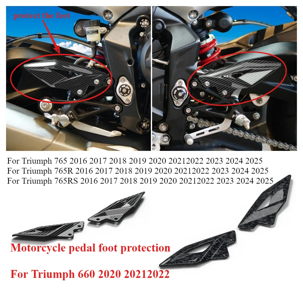 

Motorcycle pedal guard foot cover backrest foot pedal guard column for Triumph 660 765 765R 765RS 2016 2017-2022 2023 2024 2025
