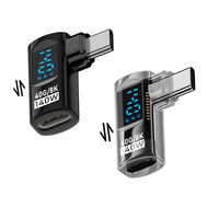 40Gbps 140W Charging Type-C Male to Female 90° Adapter with Digital Display 35W 8Pin to Right Angle USB C Connertor for Mobile