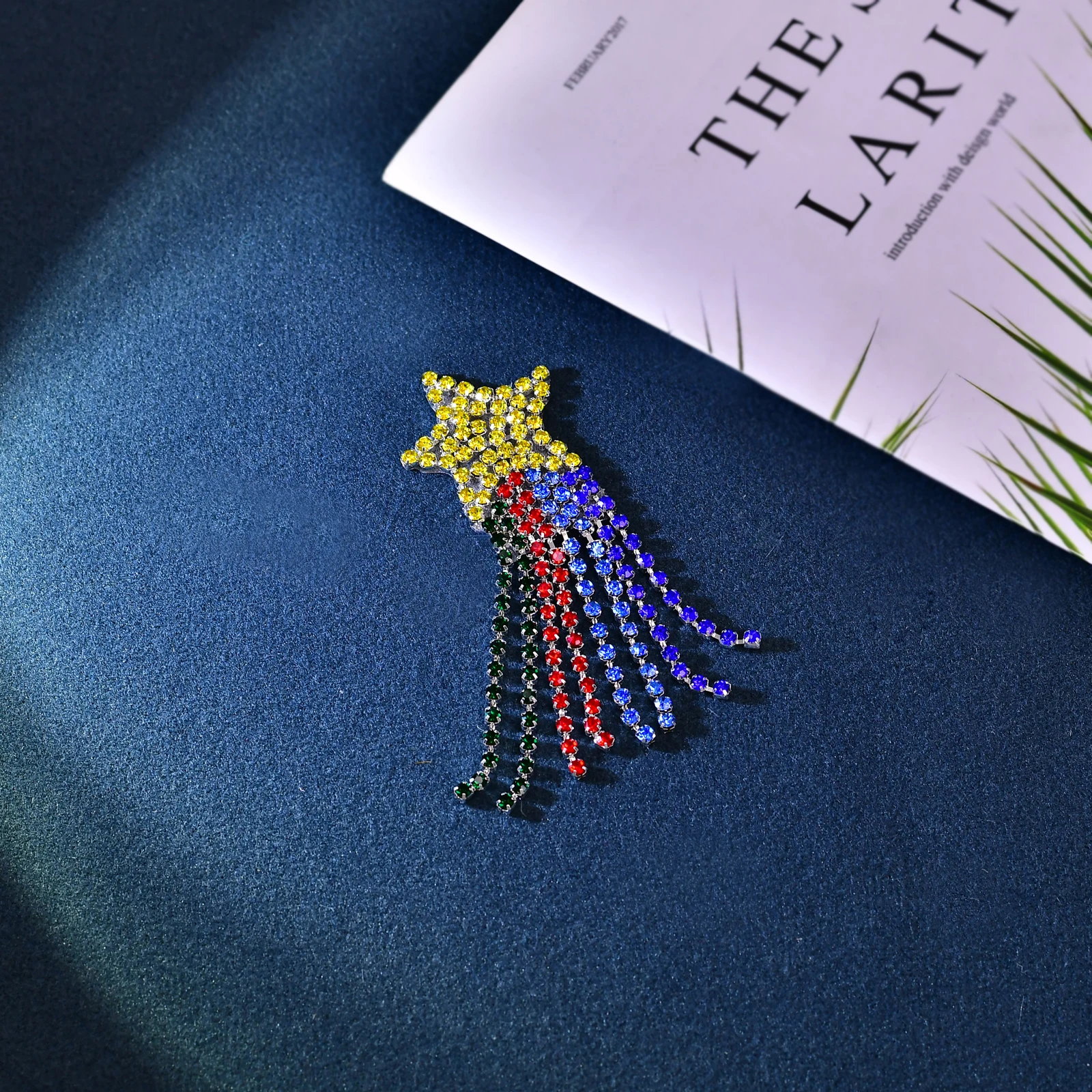 5 個マルチカラータッセルアイロン接着アプリル、スパークリングスターラインストーンチェーンパッチ DIY 衣類靴とバッグ装飾 SP202