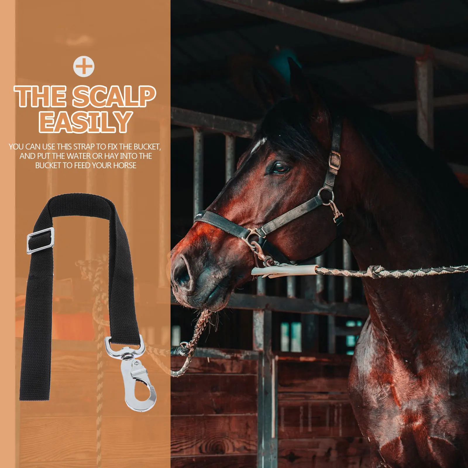 2 قطعة حزام نايلون ثابت قابل للتعديل حامل دلو حبل تغذية الحصان لوازم مستقرة حزام ثابت قابل للتعديل #4
