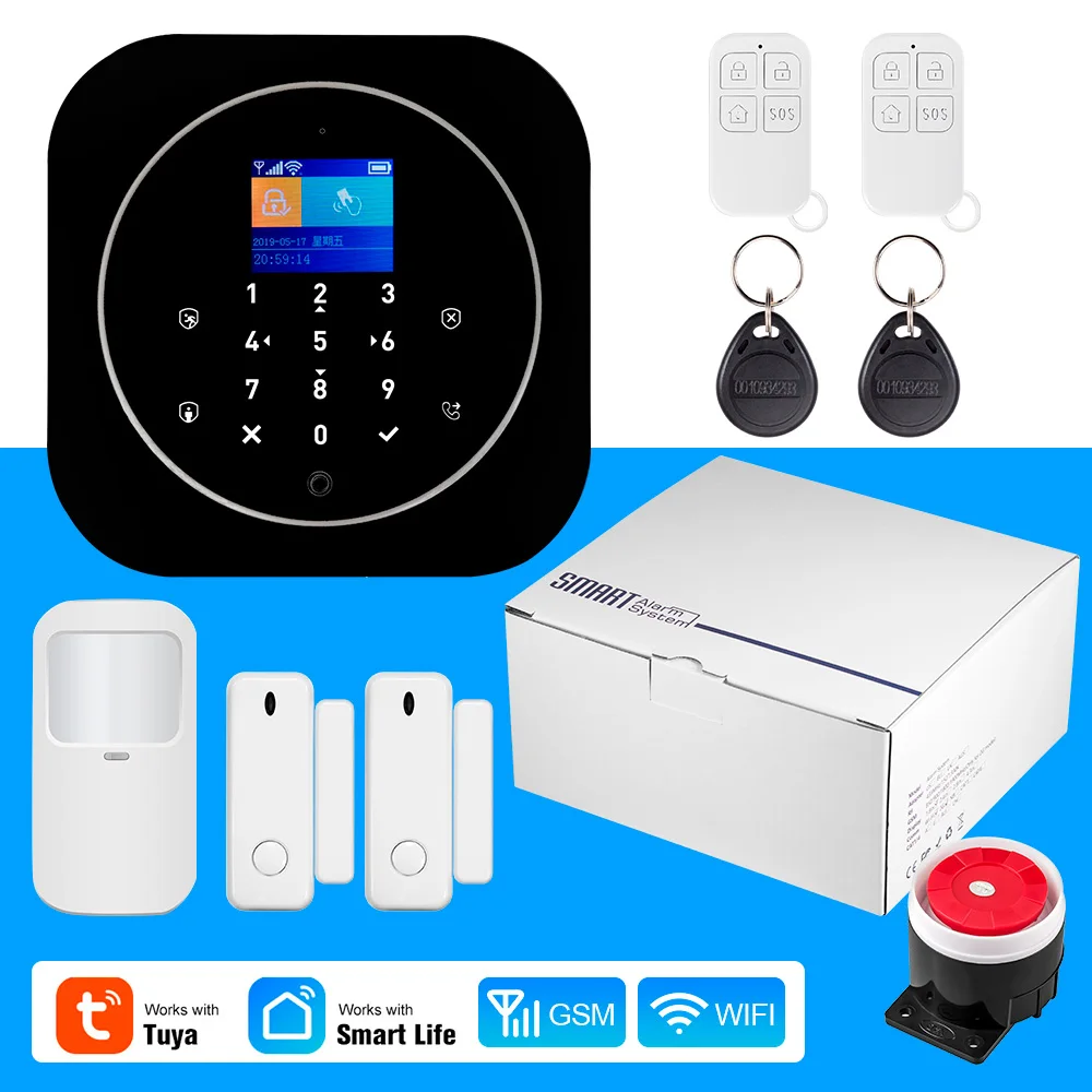 

Беспроводная система сигнализации KERUI, домашняя безопасность, Wi-Fi, GSM, охранная противоугонная громкая сирена, оповещение, управление приложением Smart Life, работа с ALexa