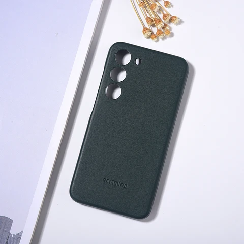 Кожаный чехол для телефона Samsung S22 S23 Plus, полная защитная задняя крышка, противоударный корпус для Galaxy S22Plus S23 + с коробкой