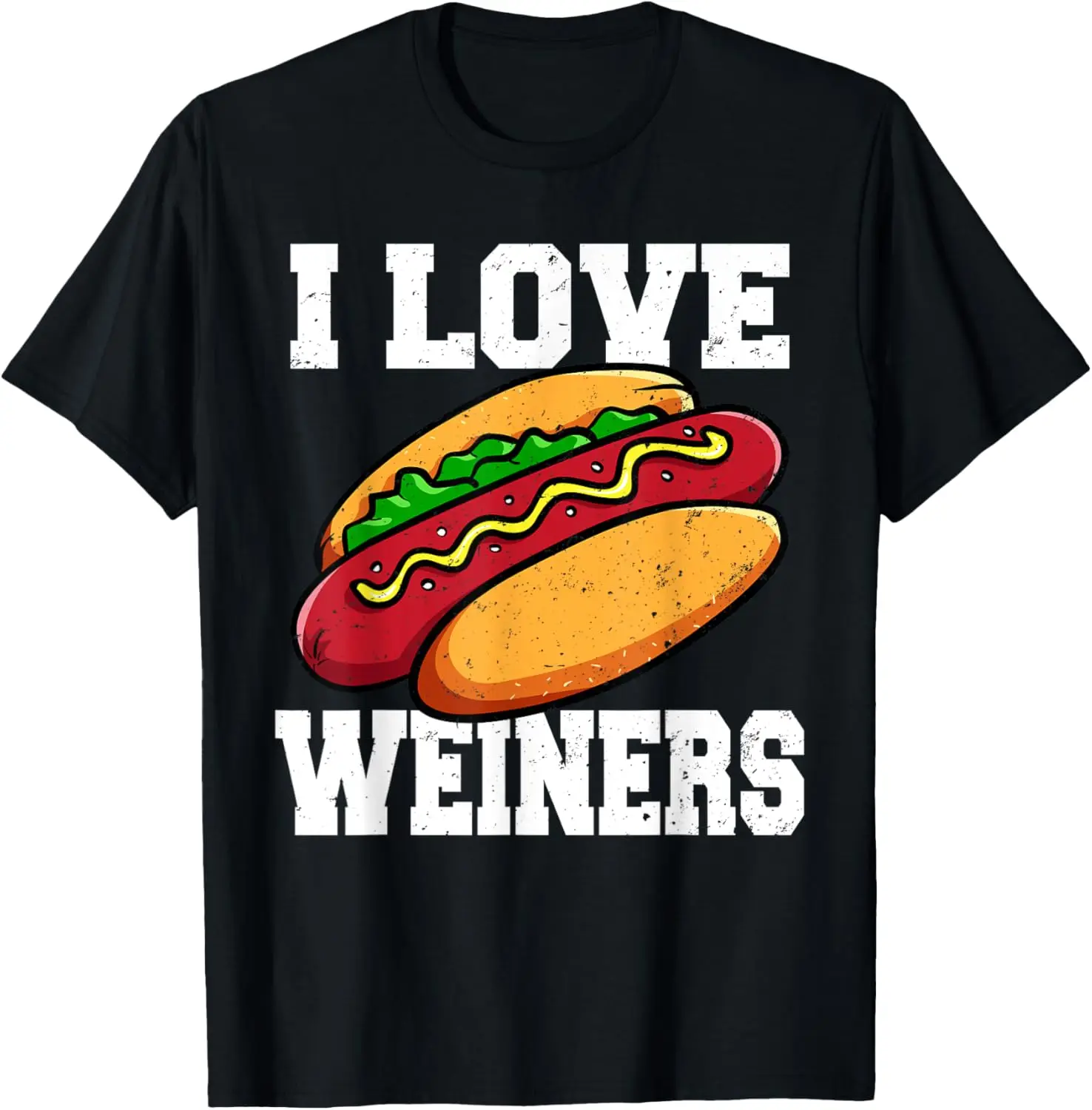

I Love Weiners Hotdog Camping Funny Graphic T-Shirt
