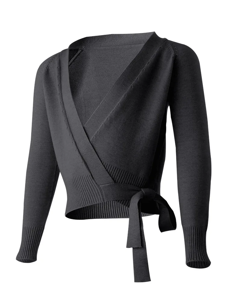 Veste pull de danse à manches longues pour adultes, costume d'entraînement de ballet, haut chaud, cardigan pour professeur, automne et hiver