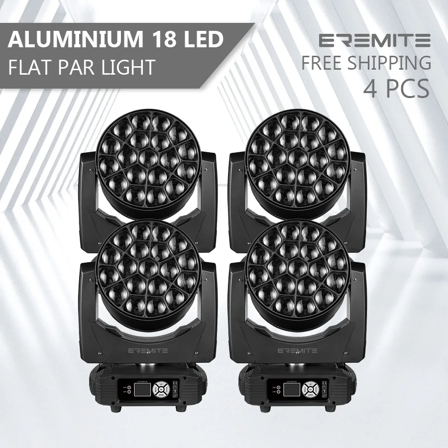 0 Tax 4Pcs LED Beam Wash Big Bees Eyes 19x40W RGBW Zoom Moving Head Lighting With LED Aperture DJ Disco Stage Effect Equipment