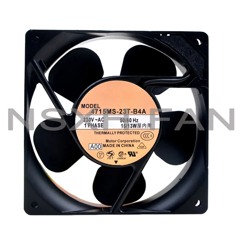 Ventilador de refrigeração do servidor, 4715MS-23T-B4A, A00, CA, 230V, 15 W, 13W, 120x120x38mm