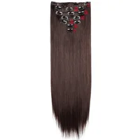 WIGSIN 24Inch Synthetic 7Pcs/set Long Straight Hair Extension 16Clips Hairstyle Black Blonde Hairpiece for Women 4
