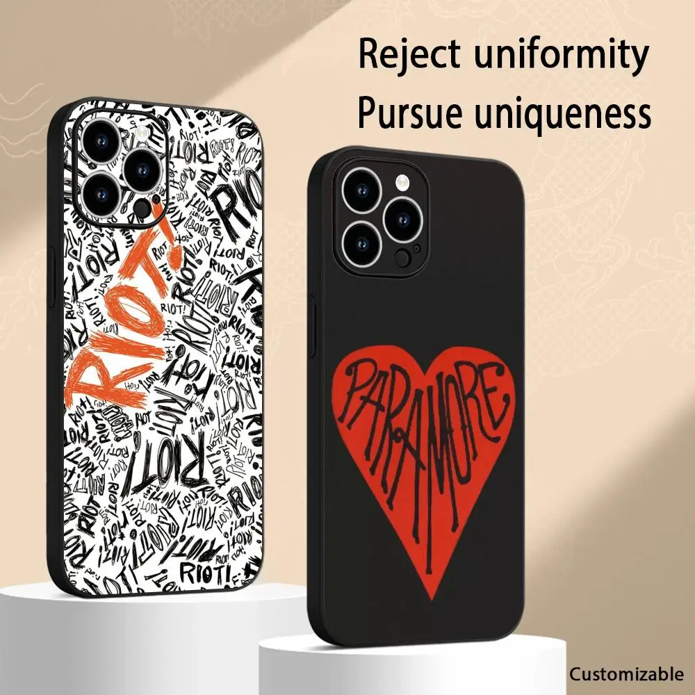 Paramore cool singer team pattern design Phone Case For iPhone18 17 16 e 15 14 13 Plus Mini Pro Max Soft black Shockproof Cover