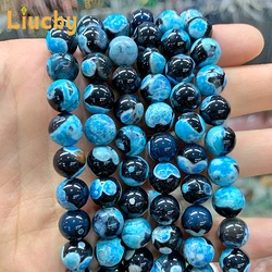 Flame patterned agate Natural Stone Decorative beads For Jewelry Making DIY Bracelets Keychain Rings Crafts 15