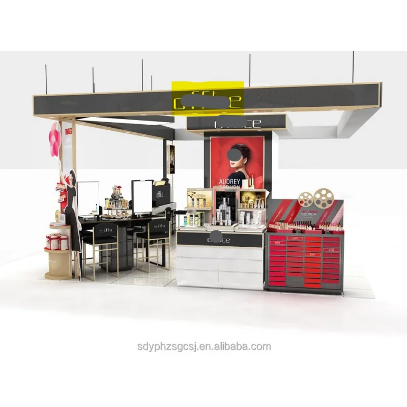 custom.Modern Cosmetic Mobile Showcase Kiosk Design Shopping Mall Perfume Display