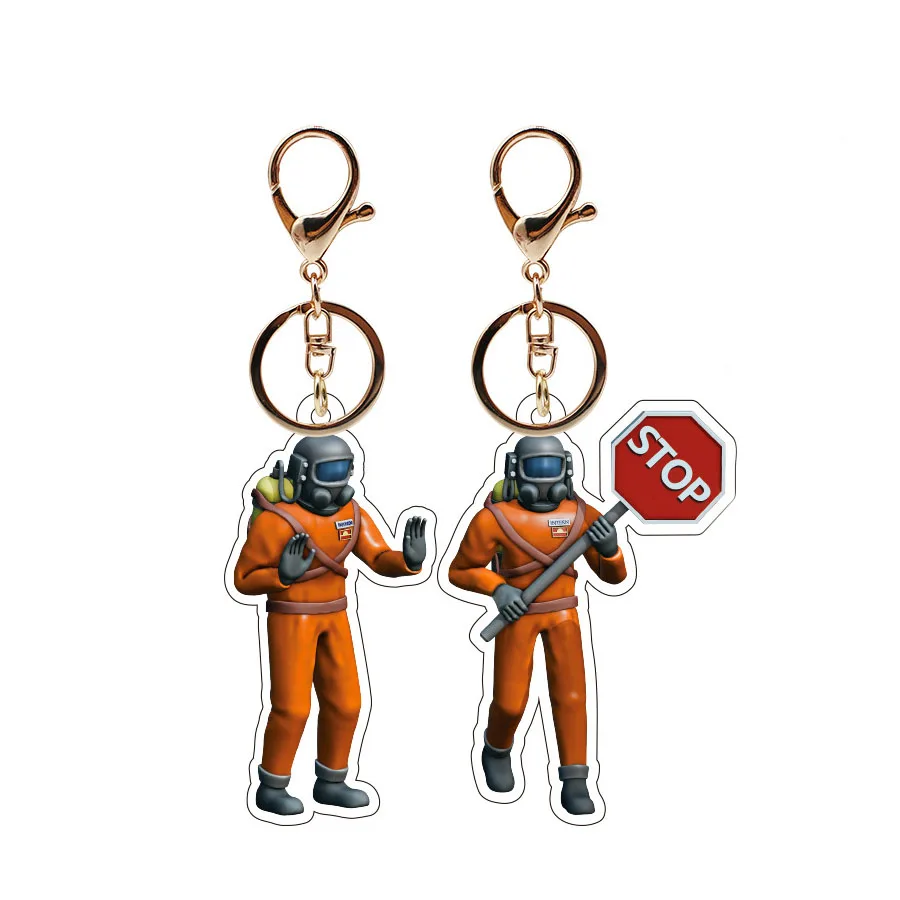 Game Lethal Company Keychains Cartoon Figure Key Chain Ring For Men Pendant Jewelry Fans Gift Cosplay Bag Accessories