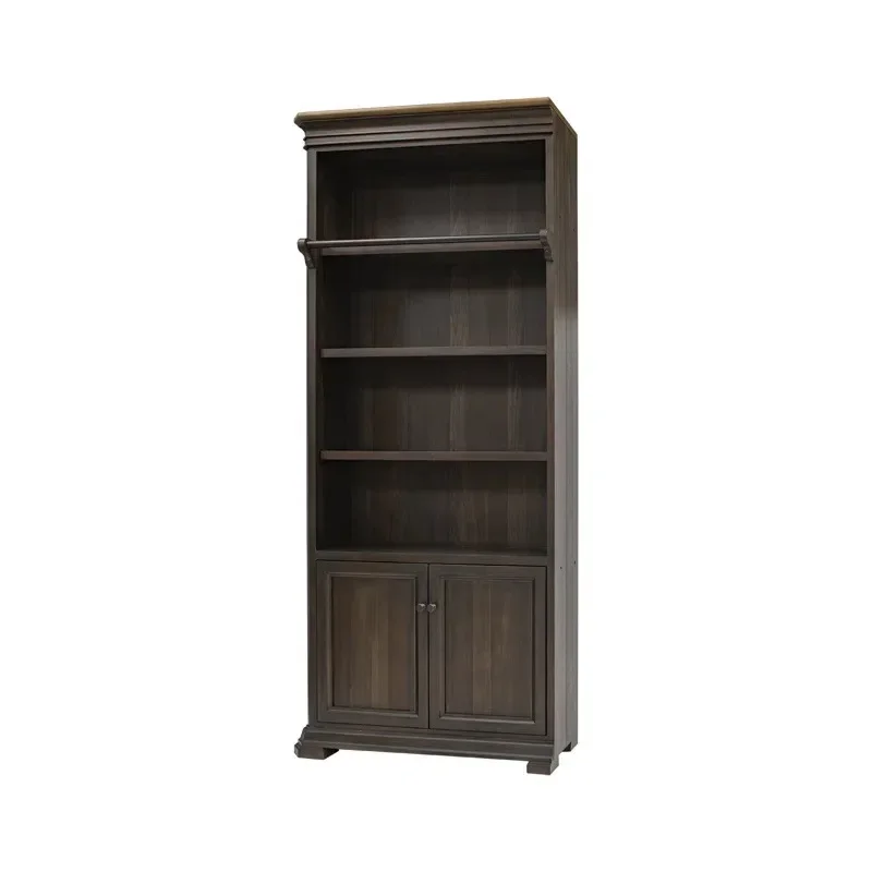 

American solid wood with ladder bookcase French storage figure display wine cabinet against the wall