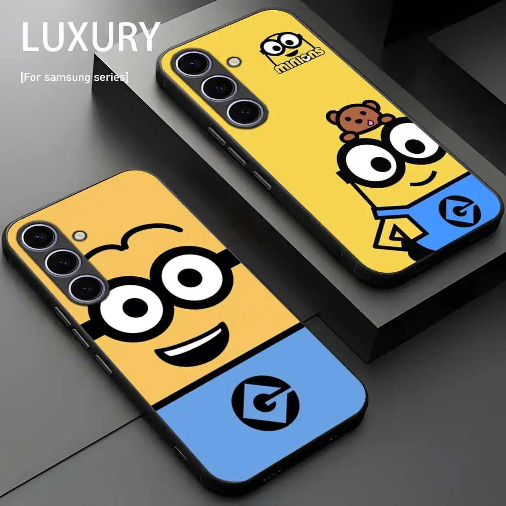 Cute Yellow M-Min-ionES Phone Case For Samsung Galaxy S25 S24 S23 S22 S21 S20 Plus Ultra Note20 Soft Black