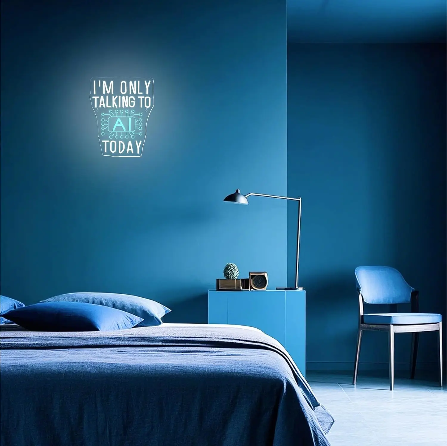 أنا فقط يتحدث مع AI اليوم النيون تسجيل USB عكس الضوء مصباح ليد غرفة الألعاب غرفة نوم مكاتب بار ديكور المنزل شخصية هدية #4