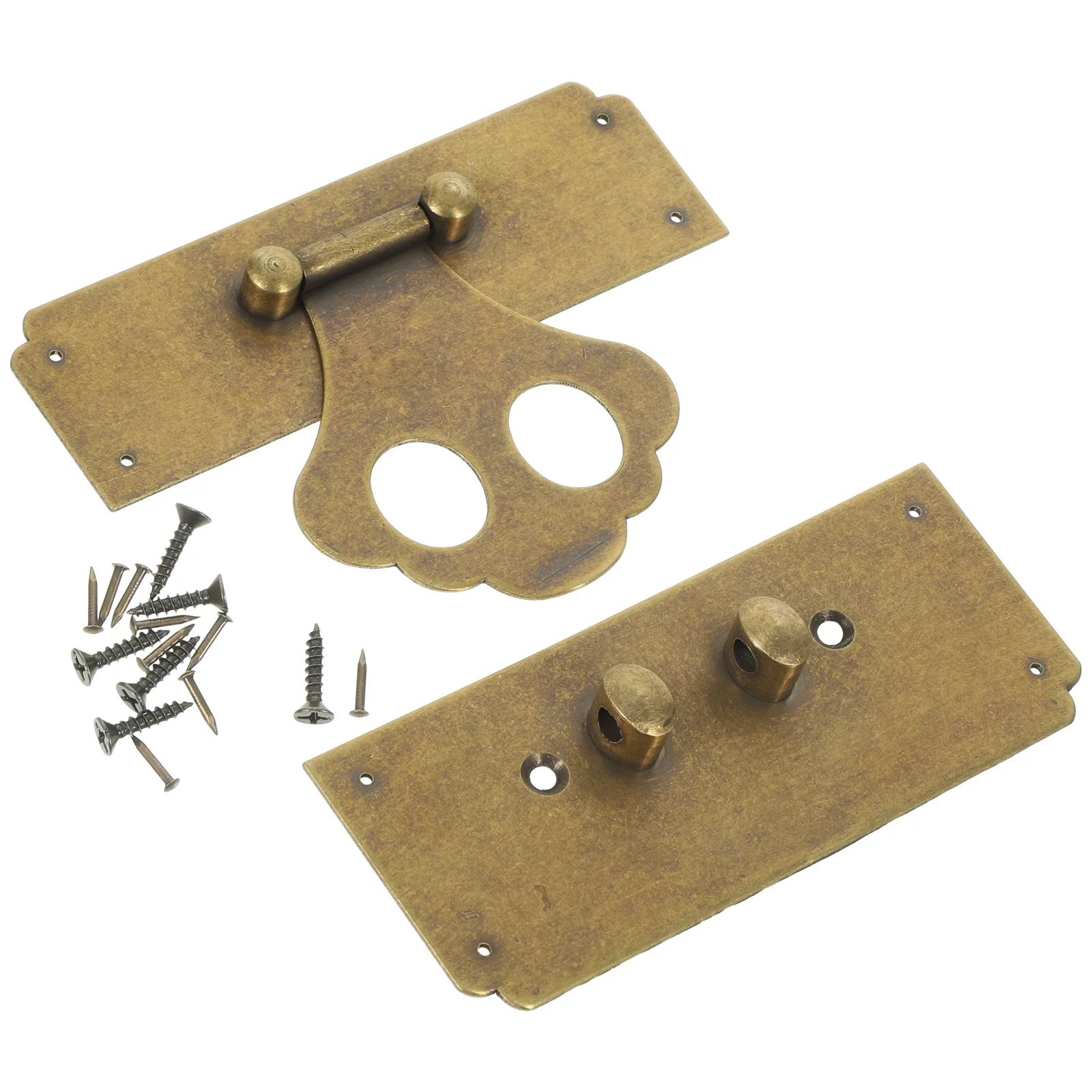 

Vintage Brass Hasp Latch Buckle Decorative Box Lock Hardware for Jewelry Boxes Wooden Furniture Closures