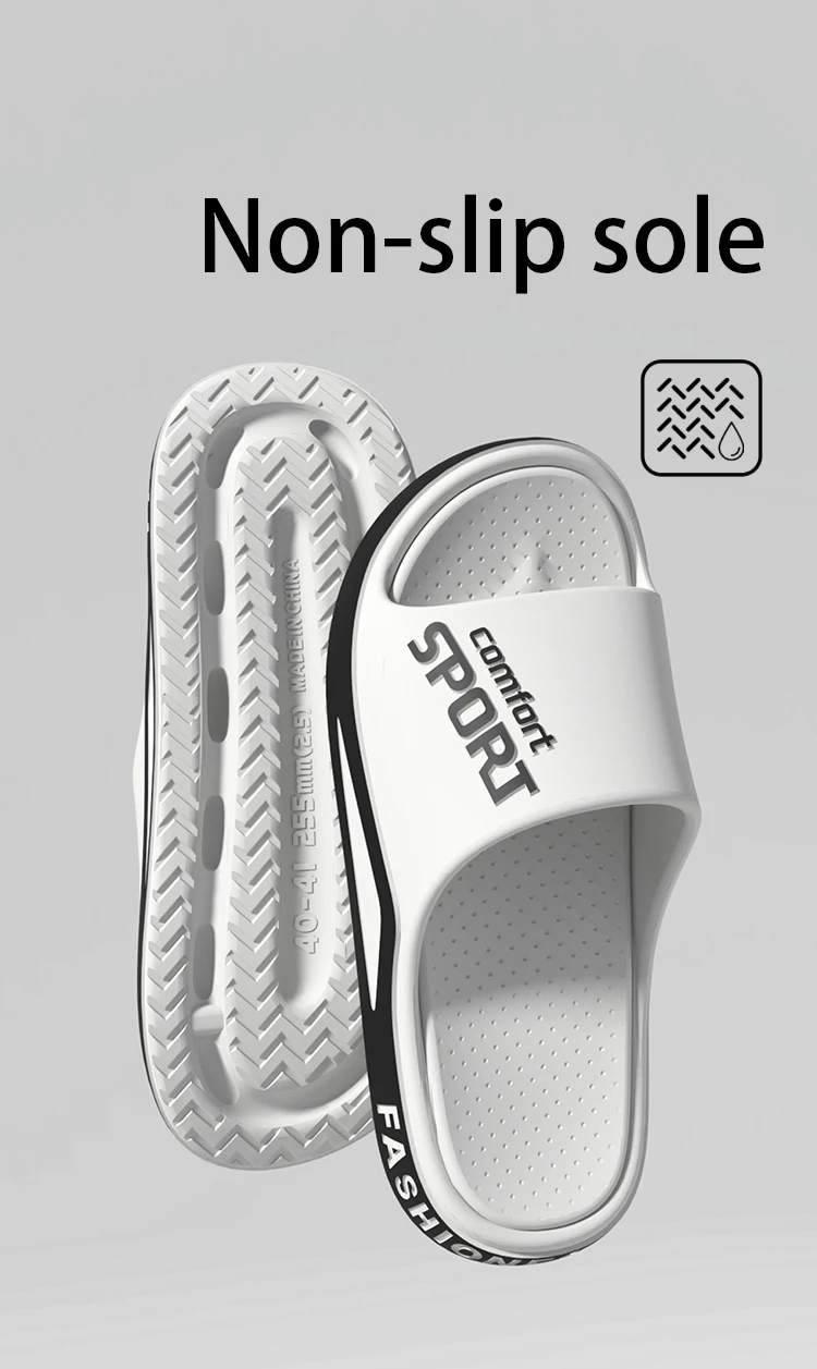 Modische Slide-Sandalen für Herren, Sommer, rutschfest, bequem, flache Sohle, Hausschuhe für drinnen und draußen, trendiger, atmungsaktiver Heimschuh – Detail 9