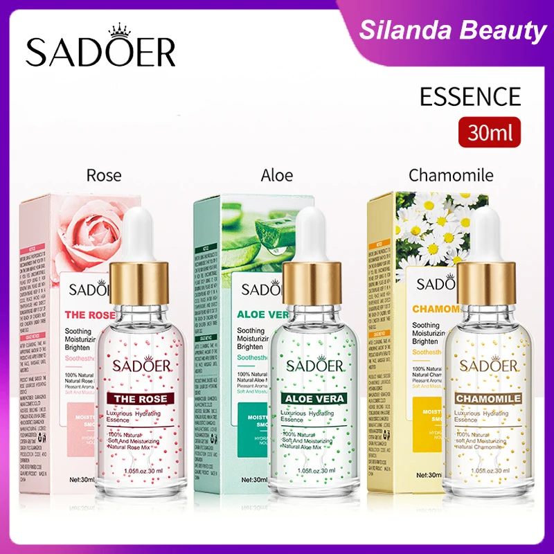 Silanda Beauty Chamomile Rose Soothing Face Essence Anti-aging Moisturizing Nourishing Brightening Skin Facial Serum 30ml/Bottle