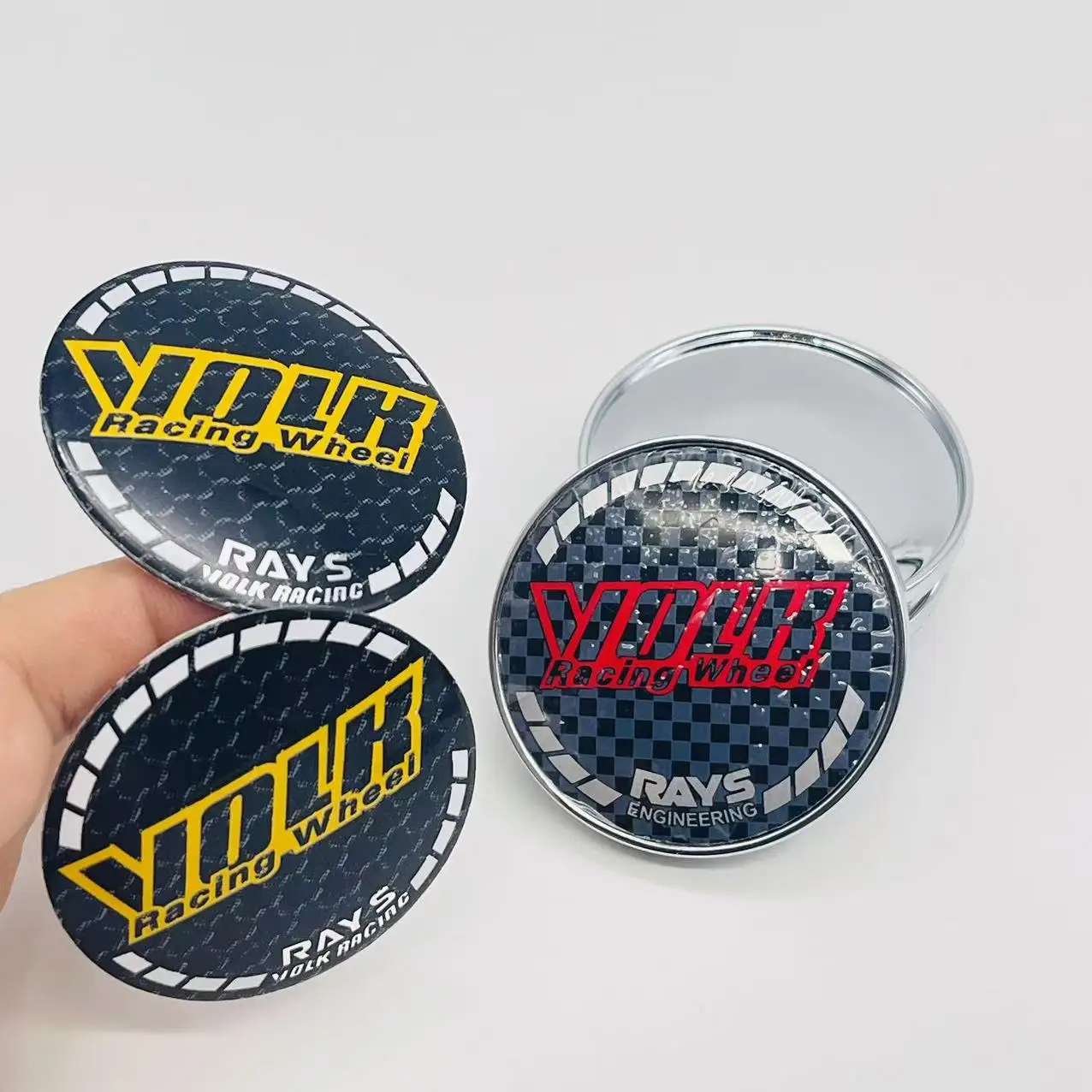 

4pcs/set 61mm Volk Rays Racing Wheel Center Caps Hub Car 56mm Styling Rims Replacement Rims Cover Emblem Badge Auto Accessori