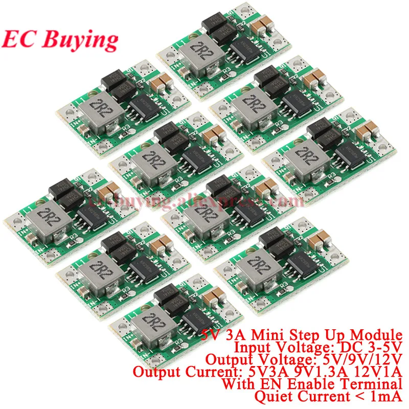 1-20 szt. Moduł podwyższający napięcie DC 5V 3A Mini Step Up Boost, wysokowydajny wzmacniacz napięcia 3.7V do akumulatorów litowych, płytka obwodu ładowarki mobilnej