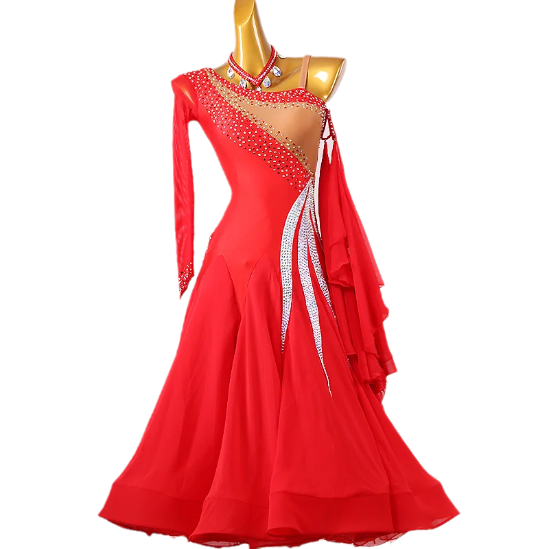 New Ballroom Dance Dress High-End Skirt National Standard Waltz Dancing Costumes Female Adult Profession Performance Clothing