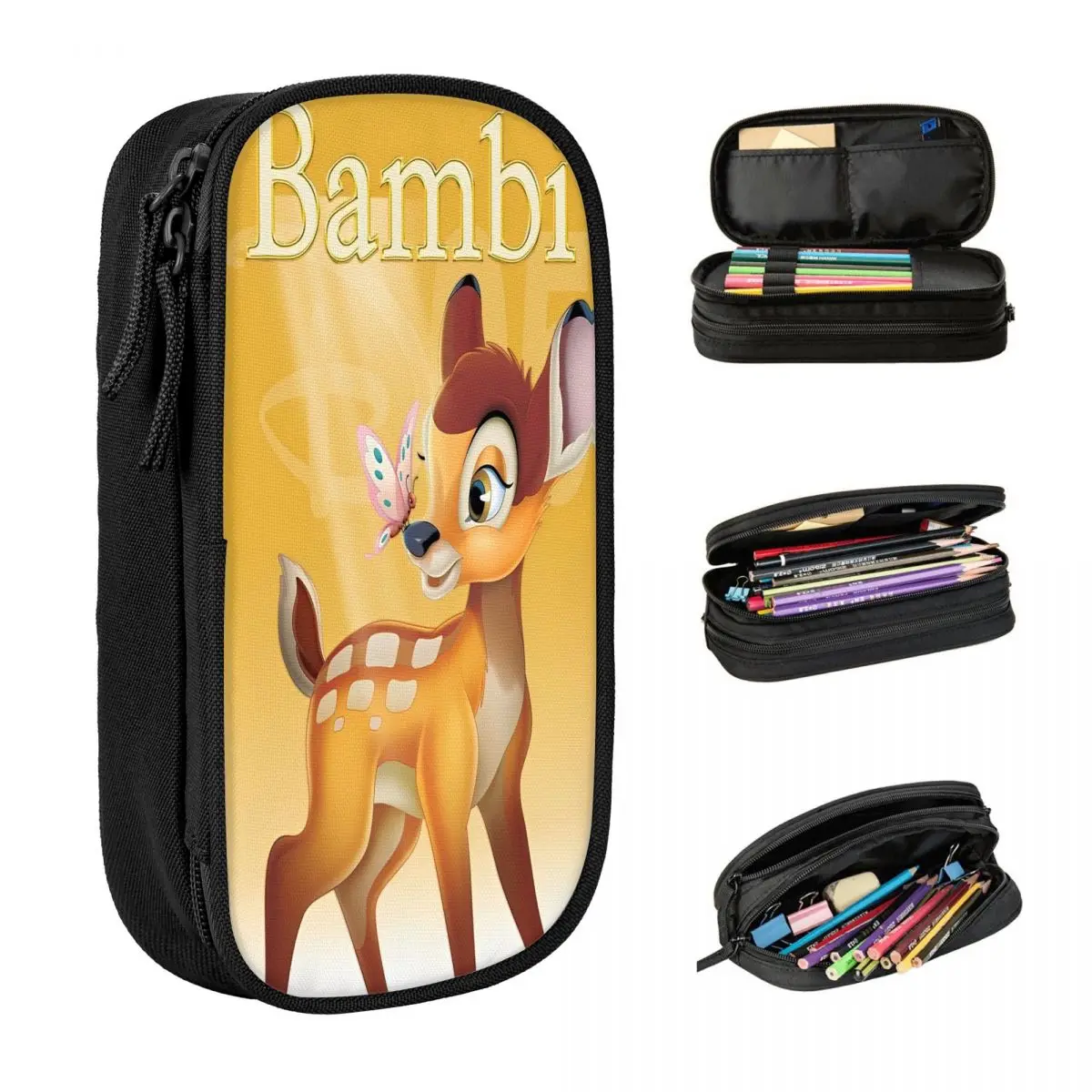 

Пенал с изображением Бэмби и оленя из мультфильма, милый пенал с животными для девочек и мальчиков, школьные пеналы с графическим рисунком, канцелярские принадлежности, подарок на день рождения