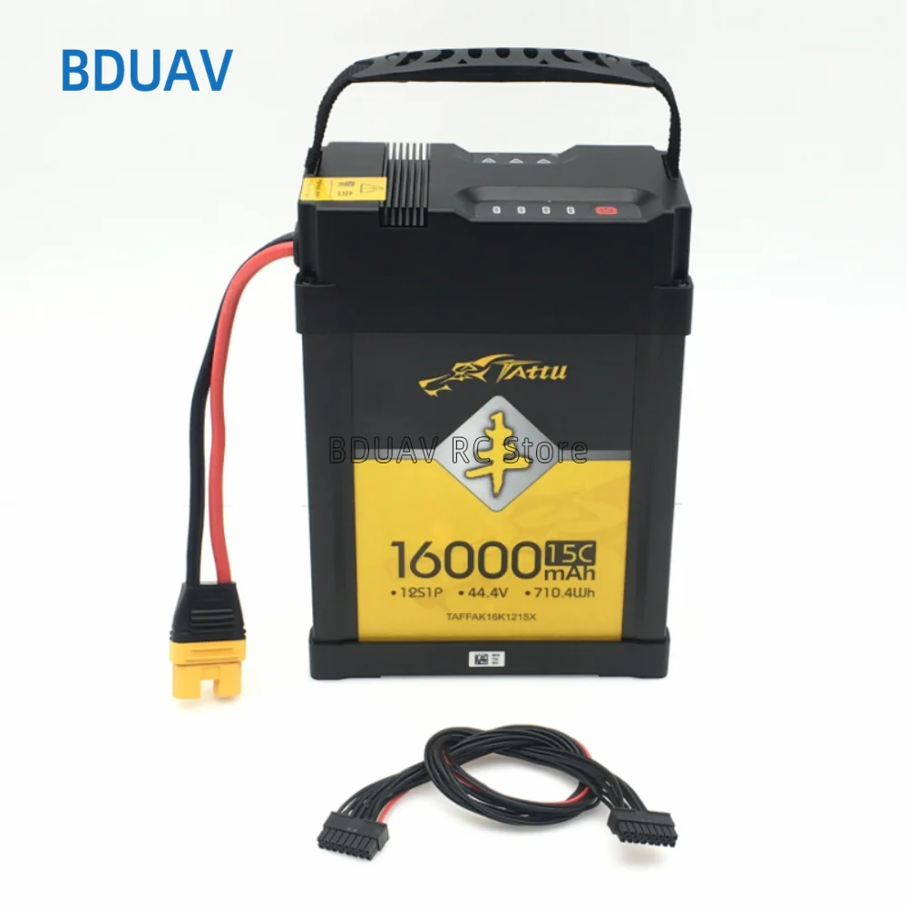 

TATTU 44.4V 16000mAh 15C 12S 710.4 Wh Lithium Polymer Rechargeable Battery lipo battery for EFT DIY RC Drone UAV model