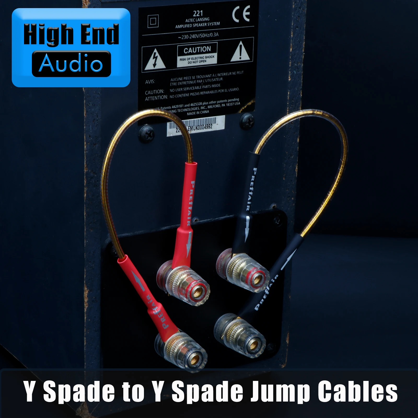 Preffair 4pcs HIFI Speaker Jumper Audio Cable OCC Bridge Cable Y to Y and banana to banana Plug speaker jumper cable