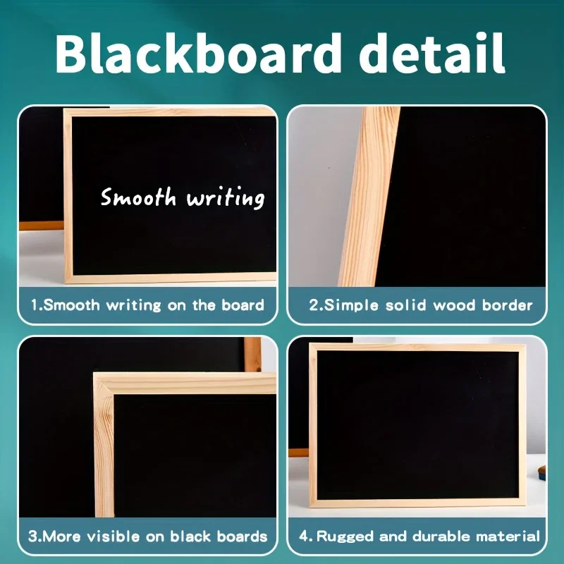 Große, an der Wand montierte Kreidetafel aus Holz, kommerzielle Werbetafel für Schule, Unterricht, Geschäft, Büro, Anzeige, Klassenzimmer-Zubehör