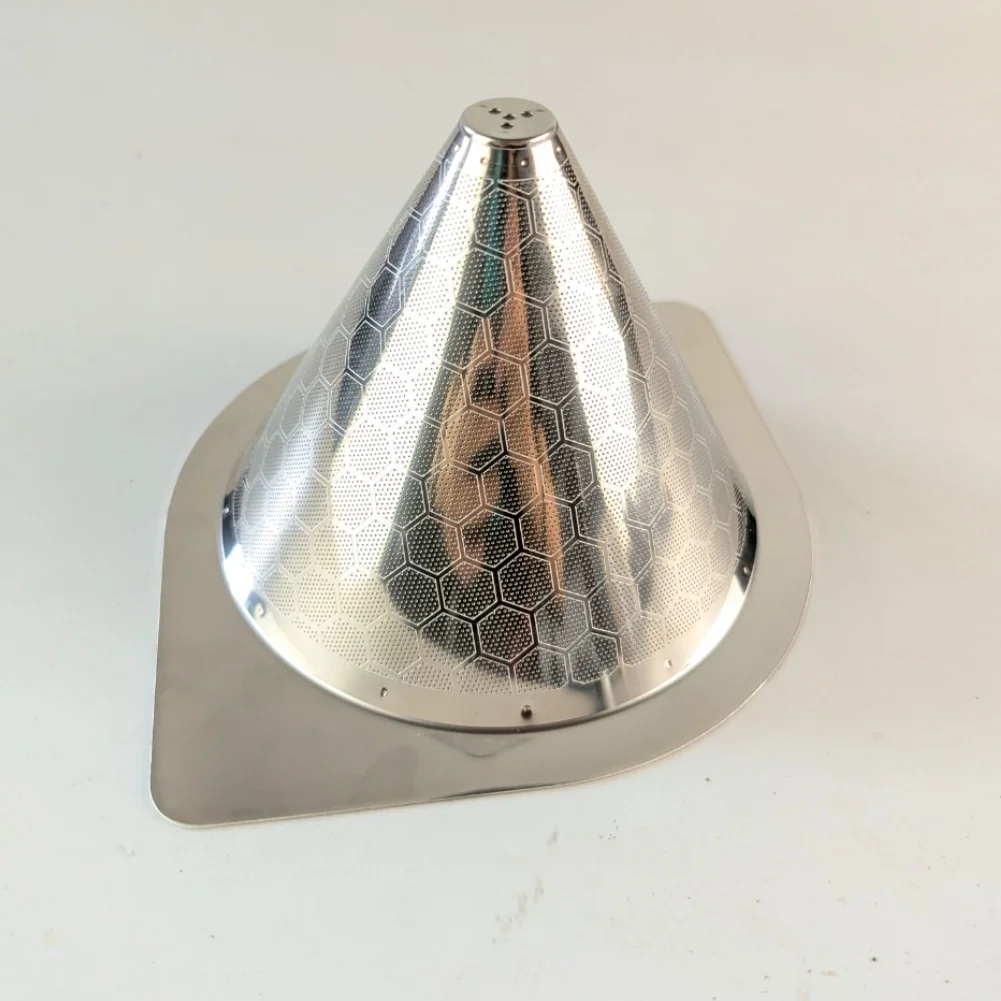 Stainless Steel Coffee Dripper for Pour Over Brewing Compatible with For Hario 02/03 and Reusable Dual Ear Handle