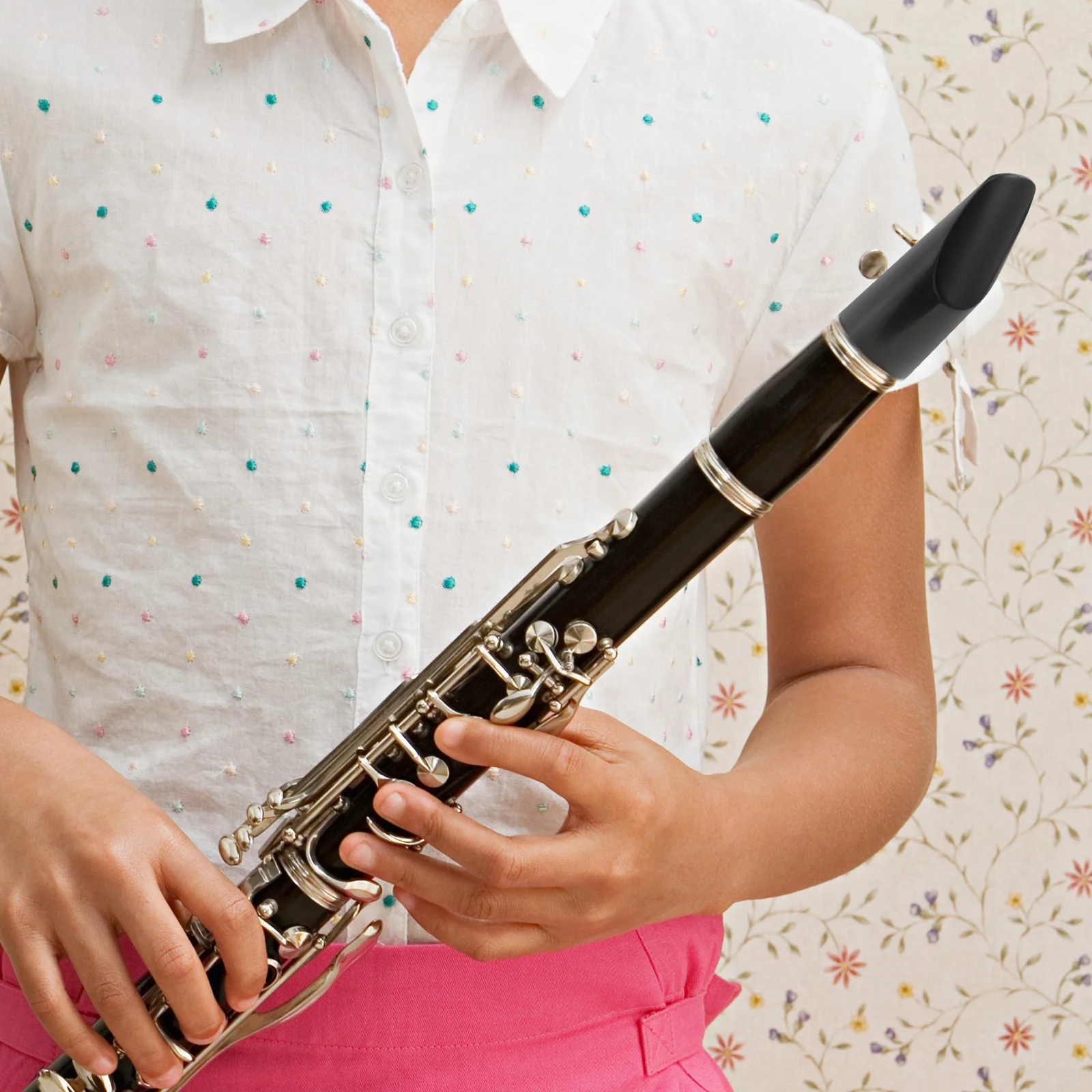 

B Flat Clarinet Mouthpiece Smooth Plastic Wind Instrument Replacement Parts Durable Cork Clarinet Accessories