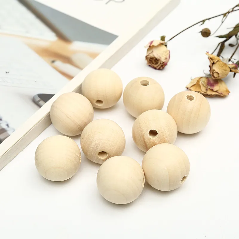 1-500pcs/Lot Natural Wooden Beads for Jewelry Making Accessories Round Loose Spacer Beads Wood Pearl Balls Charms DIY Bracelet