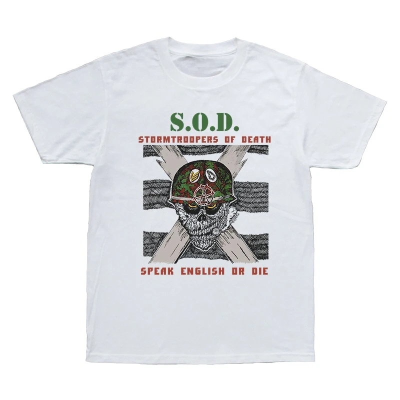 

SOD Speak English Or Die Hardcore Torrent Rock Band Pure Cotton Short Sleeve Men Tshirt Women Fashion Hip-hop Summer Top