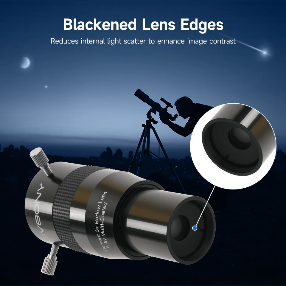 Svbony SV216 1.25" 2X/3X Barlow Lens for Astronomical Telescope Accessories,Imaging Visual Applications image 5