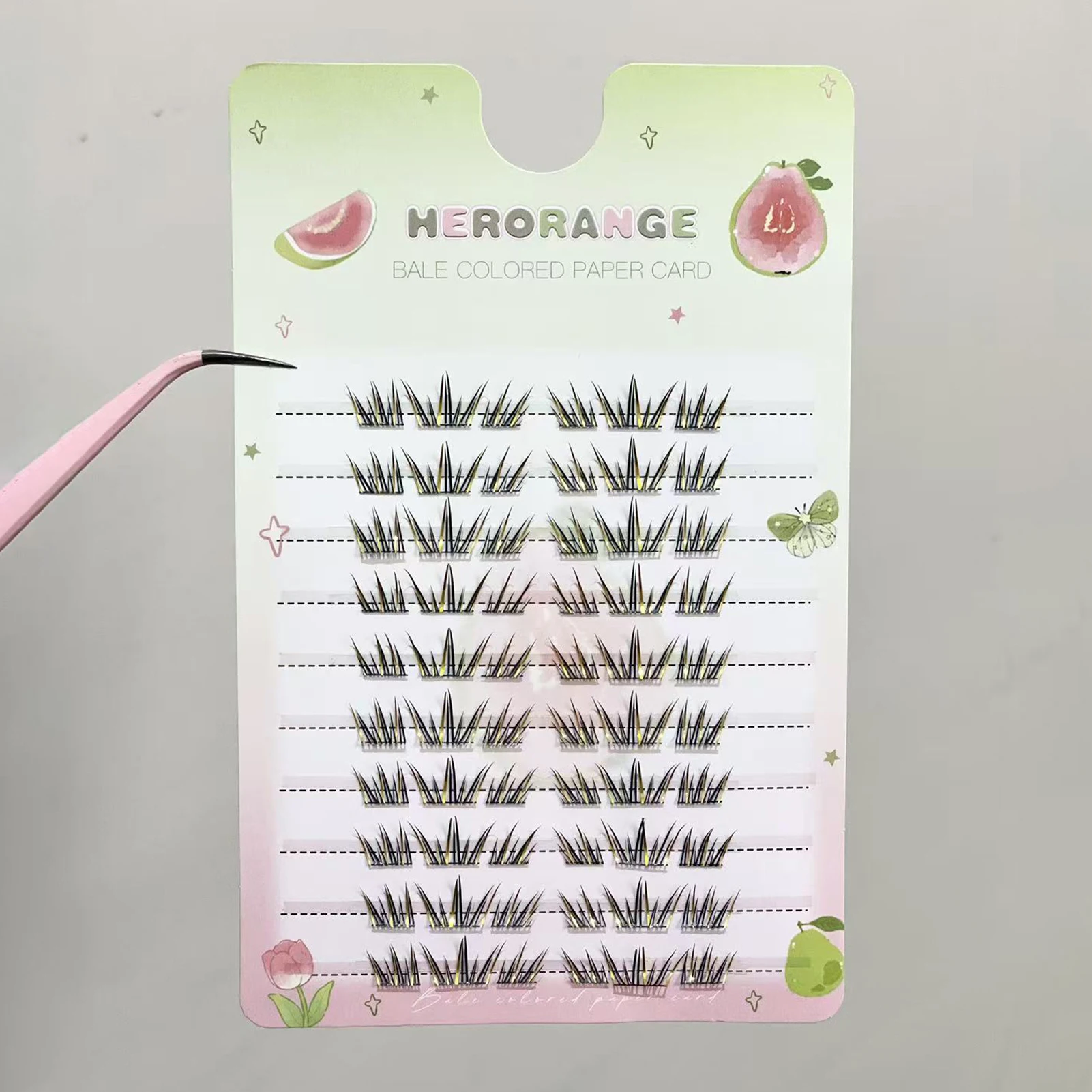 Pestañas postizas amarillas degradadas coloridas, volumen Natural, extensión de pestañas navideñas rizadas, puesta en escena, maquillaje de fotografía