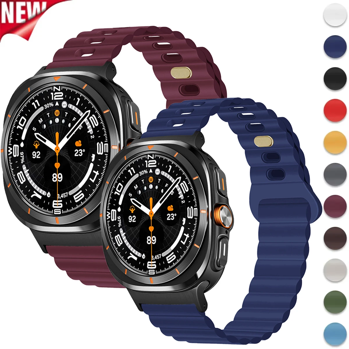 

No Gaps Silicone Sport Strap For Samsung Galaxy Watch Ultra 47mm Band For Galaxy Watch 7 Ultra Replacement Bracelet Watchband